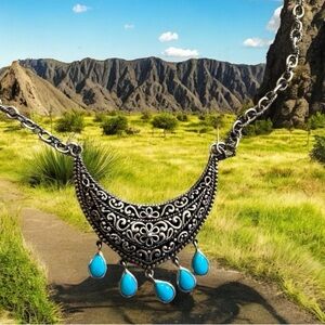 925 Silver Native American Turquoise Necklace